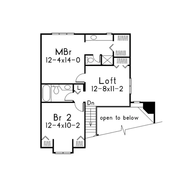 Bungalow House Plan Second Floor - Andover Contemporary Home 022D-0007 - Search House Plans and More