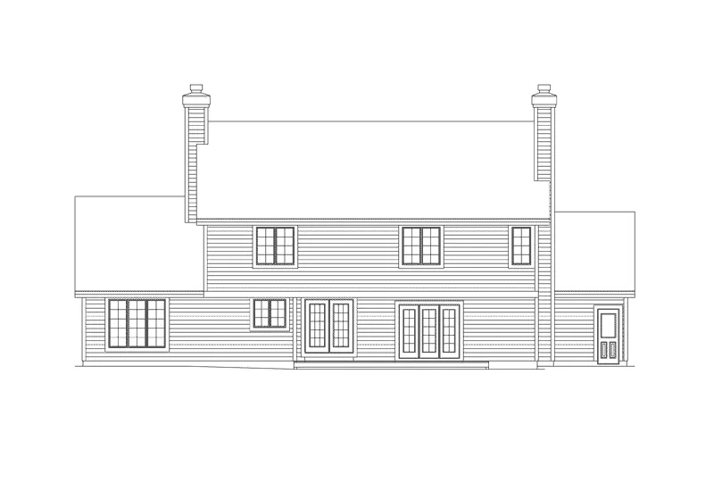 Country House Plan Rear Elevation - Lakeshire Neoclassical Home 022D-0013 - Shop House Plans and More