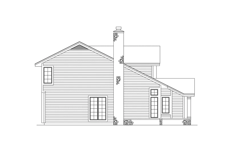 Cabin & Cottage House Plan Left Elevation - Treebrooke Neoclassical Home 022D-0014 - Shop House Plans and More