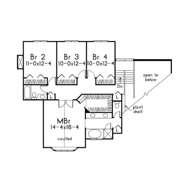 Traditional House Plan Second Floor - Goldenwood Traditional Home 022D-0015 - Search House Plans and More