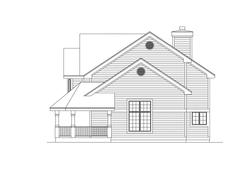 Traditional House Plan Right Elevation - Goldenwood Traditional Home 022D-0015 - Search House Plans and More