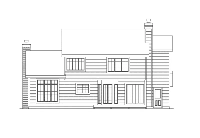Tudor House Plan Rear Elevation - Lockport Manor Traditional Home 022D-0016 - Shop House Plans and More