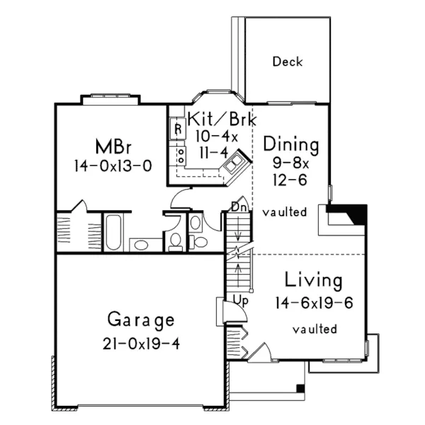 Cabin & Cottage House Plan First Floor - Fernwood Ranch Home 022D-0017 - Search House Plans and More