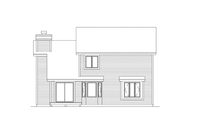 Vacation House Plan Rear Elevation - Fernwood Ranch Home 022D-0017 - Search House Plans and More