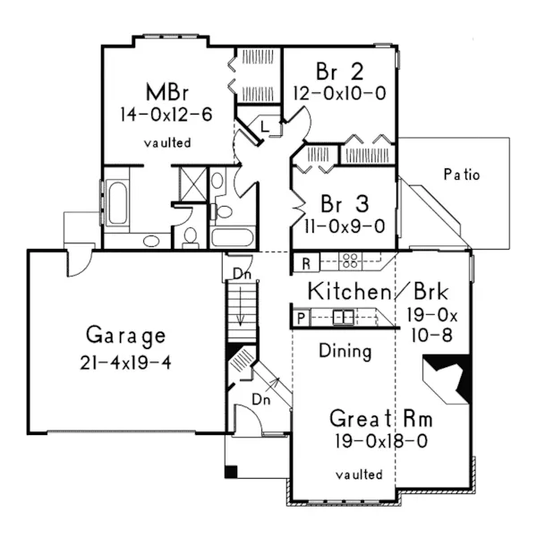 Modern House Plan First Floor - Holland Rustic Ranch Home 022D-0018 - Search House Plans and More