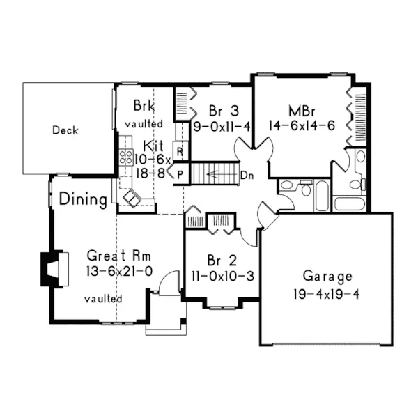 Country House Plan First Floor - Sherwood Ranch Home 022D-0019 - Shop House Plans and More