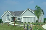Traditional Ranch With Siding, Arch Window And Front Loading Garage