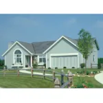 Traditional Ranch With Siding, Arch Window And Front Loading Garage