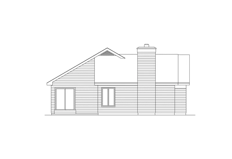 Ranch House Plan Left Elevation - Sherwood Ranch Home 022D-0019 - Shop House Plans and More