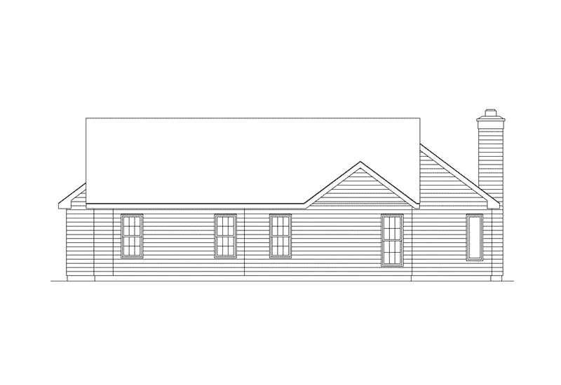 Ranch House Plan Rear Elevation - Sherwood Ranch Home 022D-0019 - Shop House Plans and More