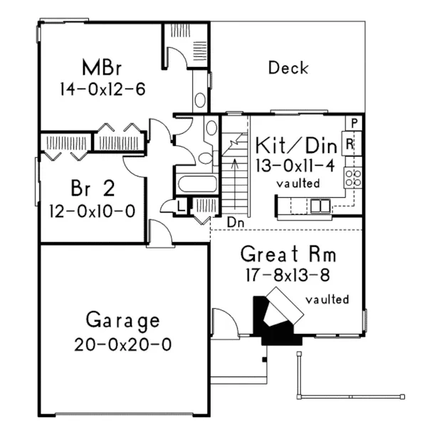 Vacation House Plan First Floor - Timberland Ranch Home 022D-0020 - Shop House Plans and More