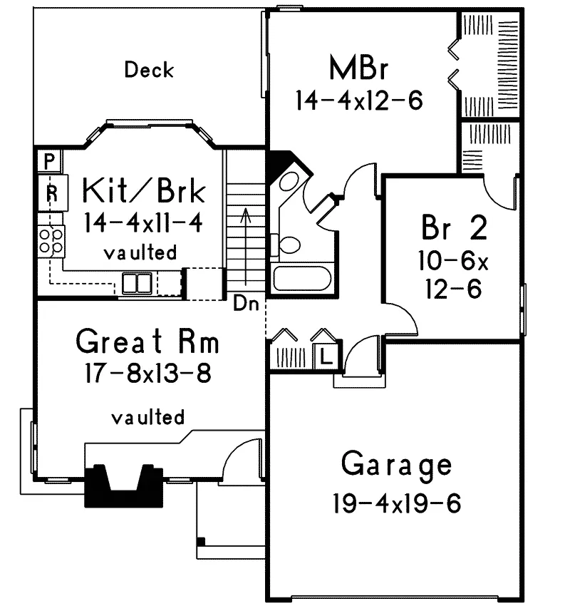 Cabin & Cottage House Plan First Floor - Villawood Ranch Home 022D-0021 - Shop House Plans and More