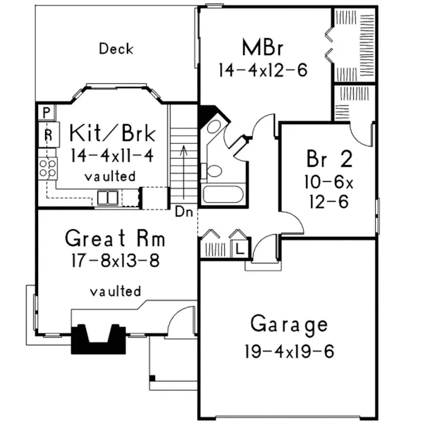 Traditional House Plan First Floor - Villawood Ranch Home 022D-0021 - Shop House Plans and More