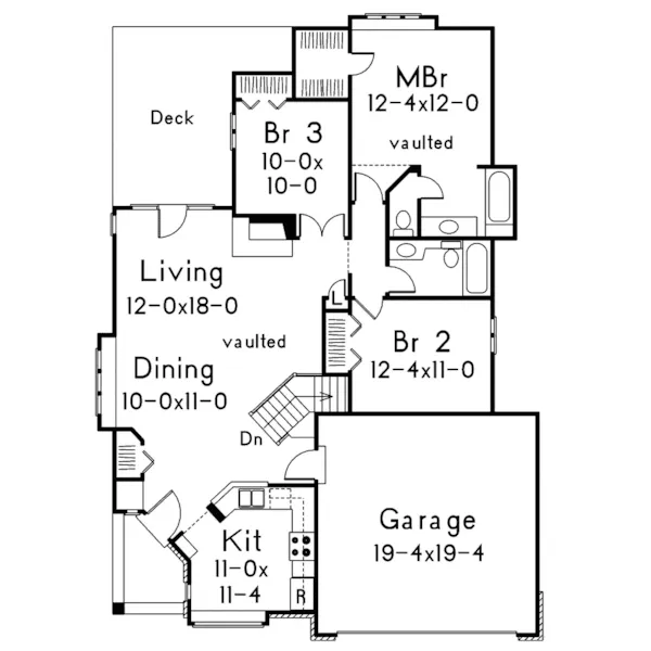 Ranch House Plan First Floor - Northland Narrow Lot Home 022D-0022 - Shop House Plans and More