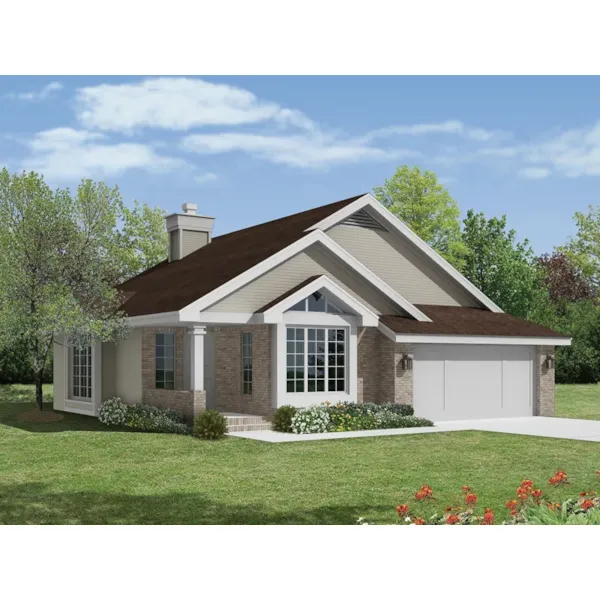 Ranch House Plan Front of Home - Northland Narrow Lot Home 022D-0022 - Shop House Plans and More