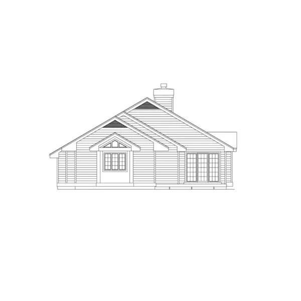 Ranch House Plan Rear Elevation - Northland Narrow Lot Home 022D-0022 - Shop House Plans and More