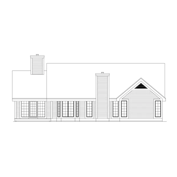 Traditional House Plan Rear Elevation - Kentland Traditional Home 022D-0026 - Search House Plans and More