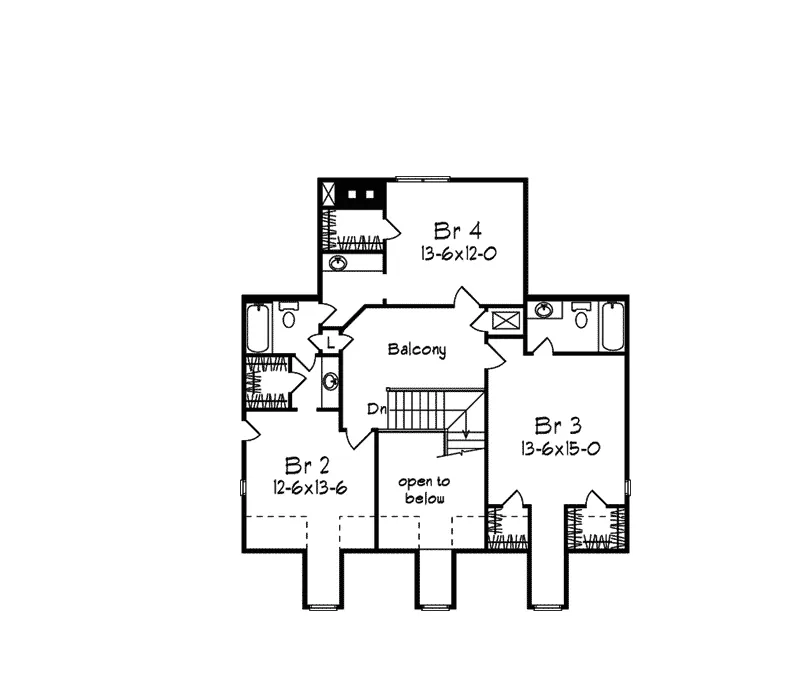 Southern House Plan Second Floor - Coventry Forest Plantation Home 023D-0001 - Search House Plans and More