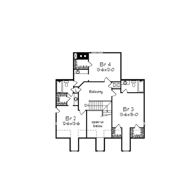 Traditional House Plan Second Floor - Coventry Forest Plantation Home 023D-0001 - Search House Plans and More