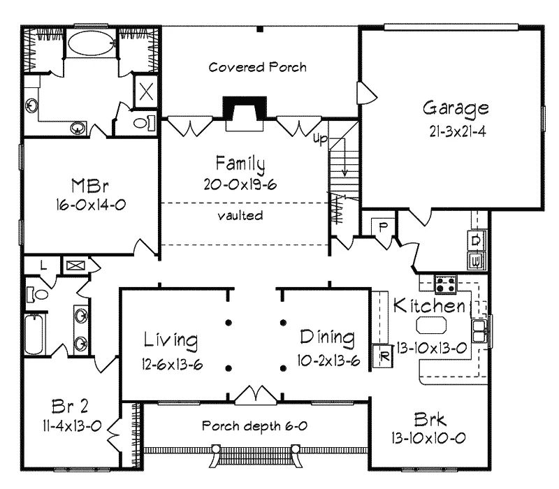 Southern House Plan First Floor - Flagstaff Southern Home 023D-0002 - Search House Plans and More