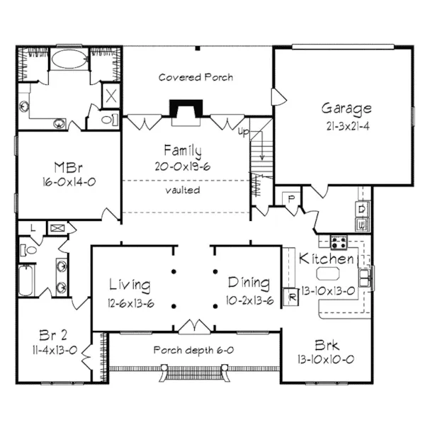 Country House Plan First Floor - Flagstaff Southern Home 023D-0002 - Search House Plans and More