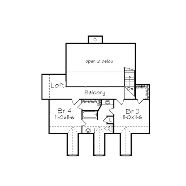 Country House Plan Second Floor - Flagstaff Southern Home 023D-0002 - Search House Plans and More