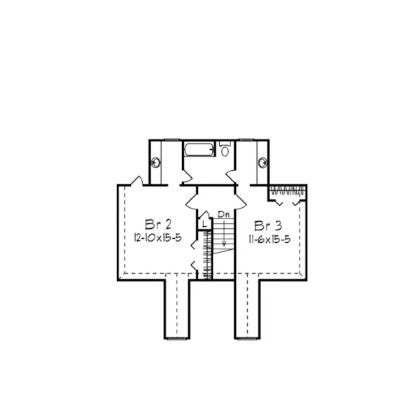 Southern House Plan Second Floor - Huntley Park Cape Cod Home 023D-0003 - Search House Plans and More