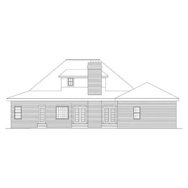 Southern House Plan Rear Elevation - Huntley Park Cape Cod Home 023D-0003 - Search House Plans and More