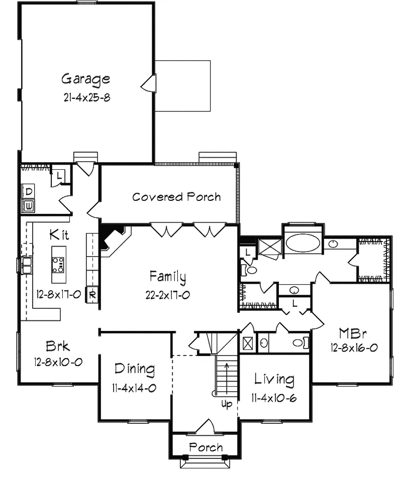 Country House Plan First Floor - Aquila European Home 023D-0004 - Search House Plans and More