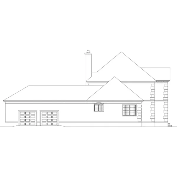 Colonial House Plan Left Elevation - Aquila European Home 023D-0004 - Search House Plans and More