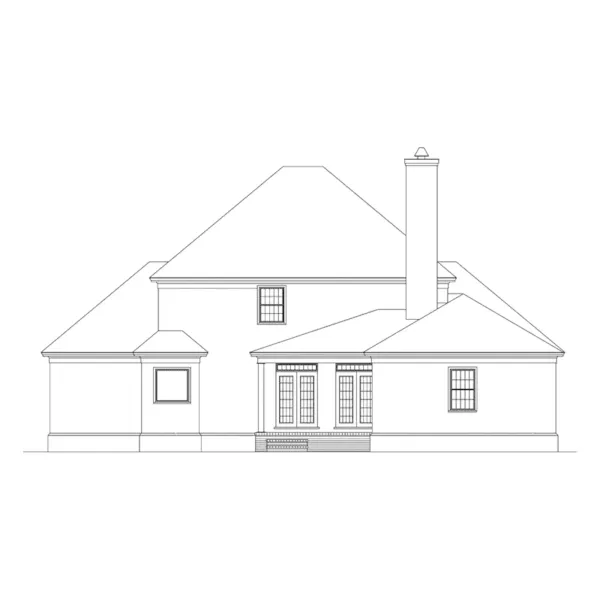 Traditional House Plan Rear Elevation - Aquila European Home 023D-0004 - Search House Plans and More