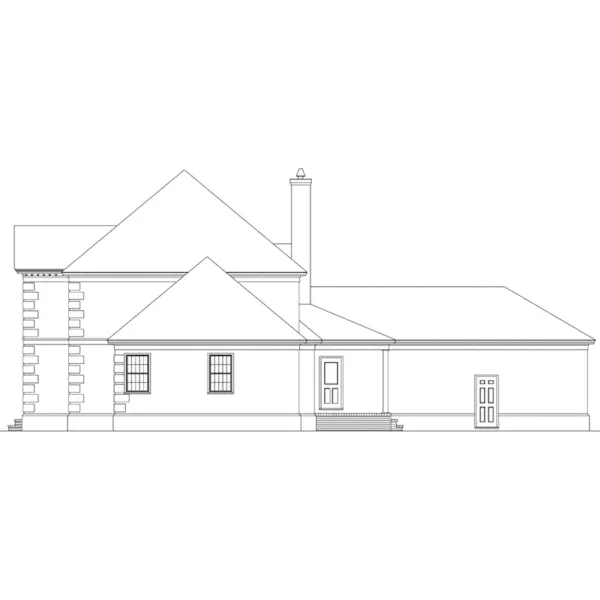 Colonial House Plan Right Elevation - Aquila European Home 023D-0004 - Search House Plans and More