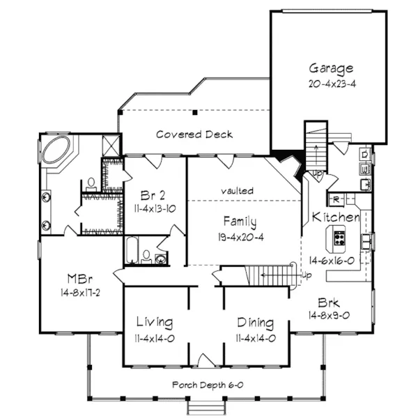 Lowcountry House Plan First Floor - Highpoint Southern Home 023D-0005 - Search House Plans and More