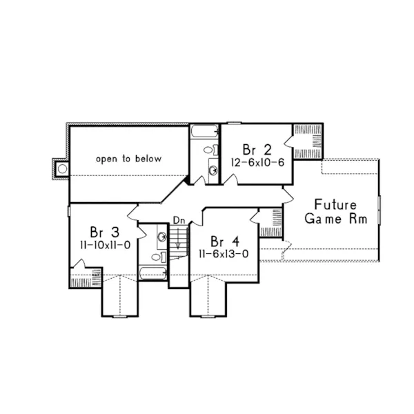 Traditional House Plan Second Floor - Harwick Hollow Country Home 023D-0006 - Search House Plans and More