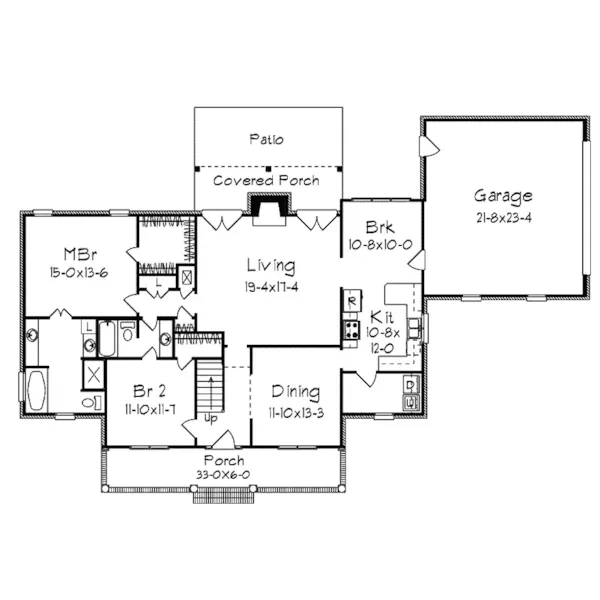 Country House Plan First Floor - Salina Southern Home 023D-0009 - Shop House Plans and More