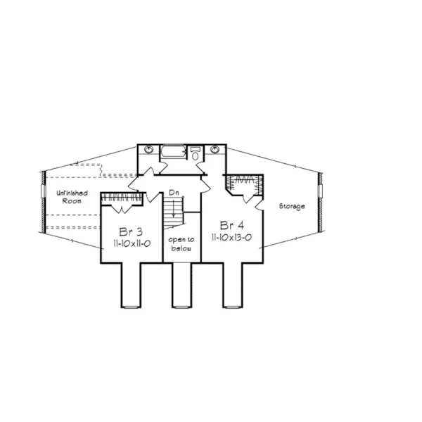 Traditional House Plan Second Floor - Salina Southern Home 023D-0009 - Shop House Plans and More