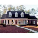 Brick Home With Sweeping Front Covered Porch And Triple Dormers