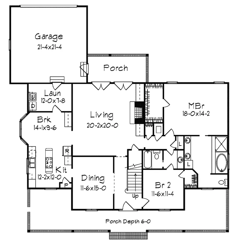 Southern House Plan First Floor - Mapleridge Country Home 023D-0011 - Shop House Plans and More