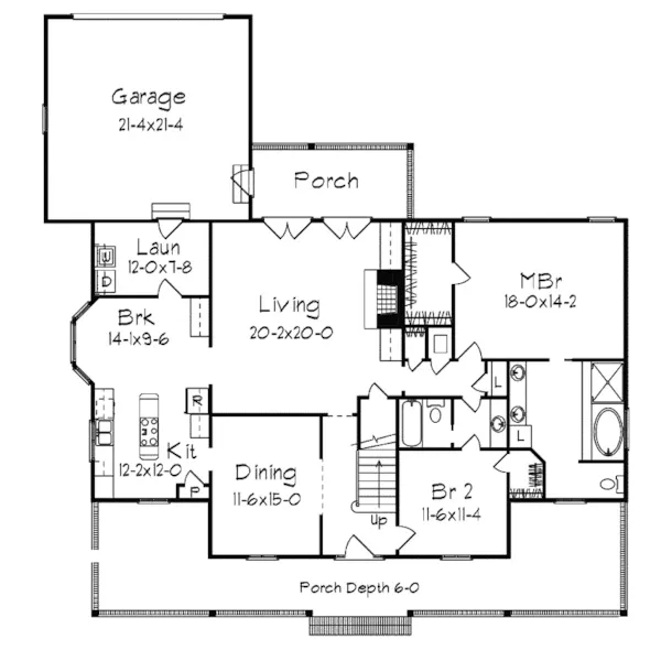 Country House Plan First Floor - Mapleridge Country Home 023D-0011 - Shop House Plans and More