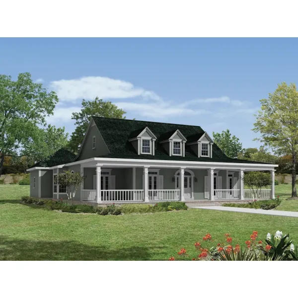 Home With Wrap-Around Front Country Porch