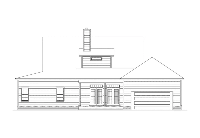 Farmhouse Plan Rear Elevation - Mapleridge Country Home 023D-0011 - Shop House Plans and More