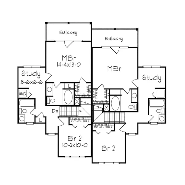 Ranch House Plan Second Floor - Cottonwood Place Duplex 023D-0013 - Search House Plans and More