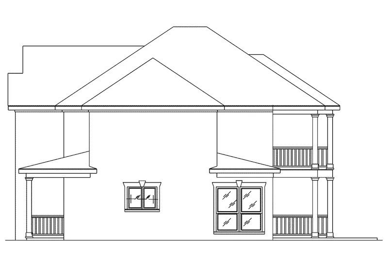 Southern House Plan Left Elevation - Cottonwood Place Duplex 023D-0013 - Search House Plans and More