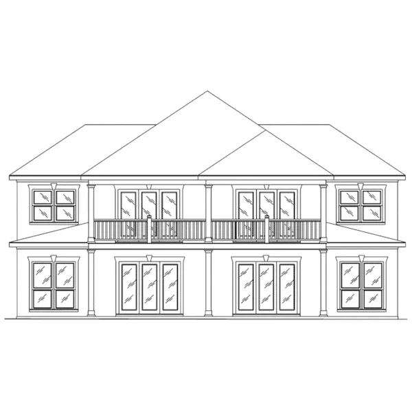 Ranch House Plan Rear Elevation - Cottonwood Place Duplex 023D-0013 - Search House Plans and More