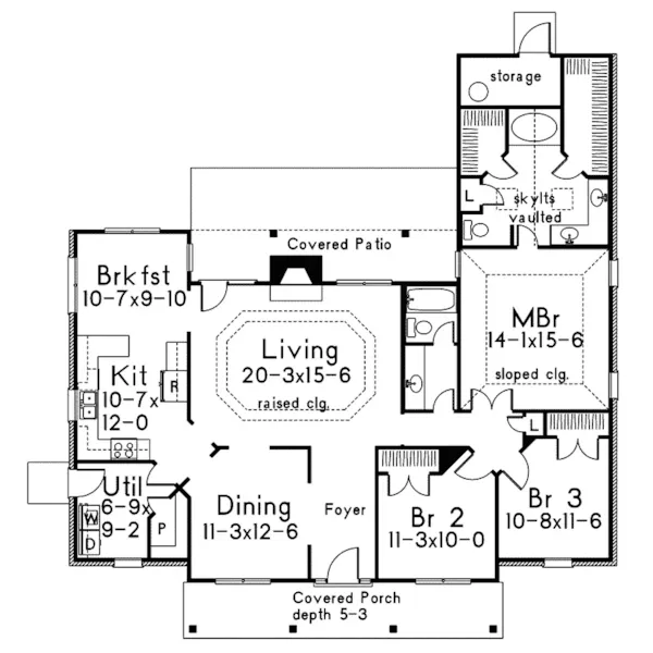 Ranch House Plan First Floor - Belford Traditional Ranch Home 023D-0015 - Search House Plans and More