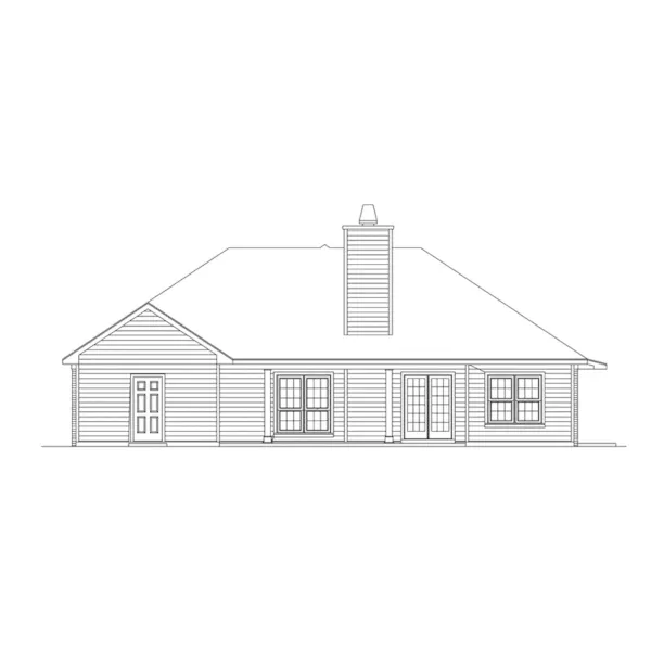 Ranch House Plan Rear Elevation - Belford Traditional Ranch Home 023D-0015 - Search House Plans and More