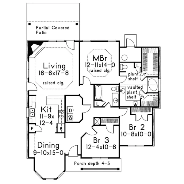 Ranch House Plan First Floor - Belcourt Ranch Home 023D-0017 - Search House Plans and More