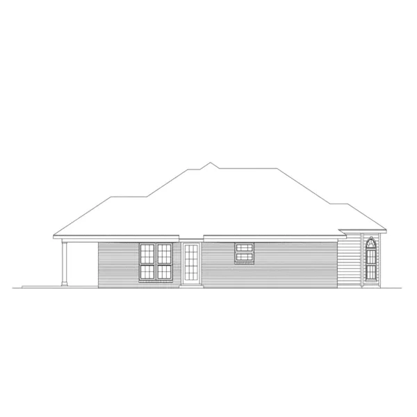 Ranch House Plan Left Elevation - Belcourt Ranch Home 023D-0017 - Search House Plans and More