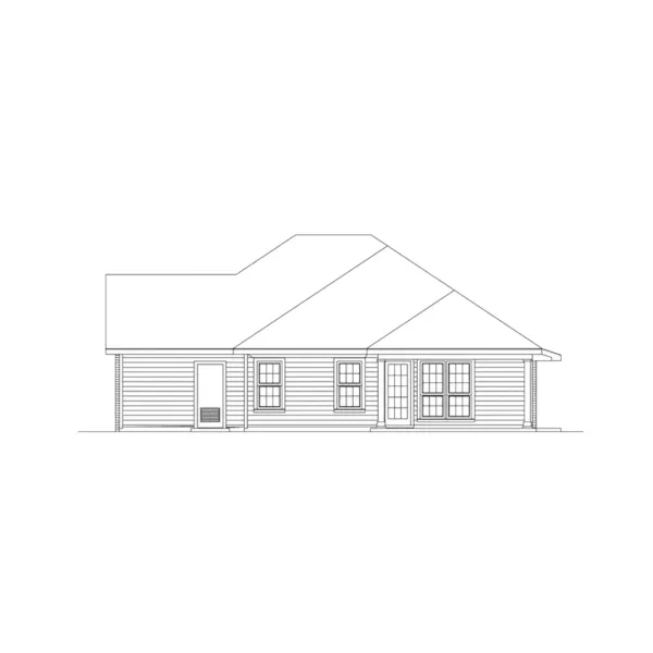 Ranch House Plan Rear Elevation - Belcourt Ranch Home 023D-0017 - Search House Plans and More