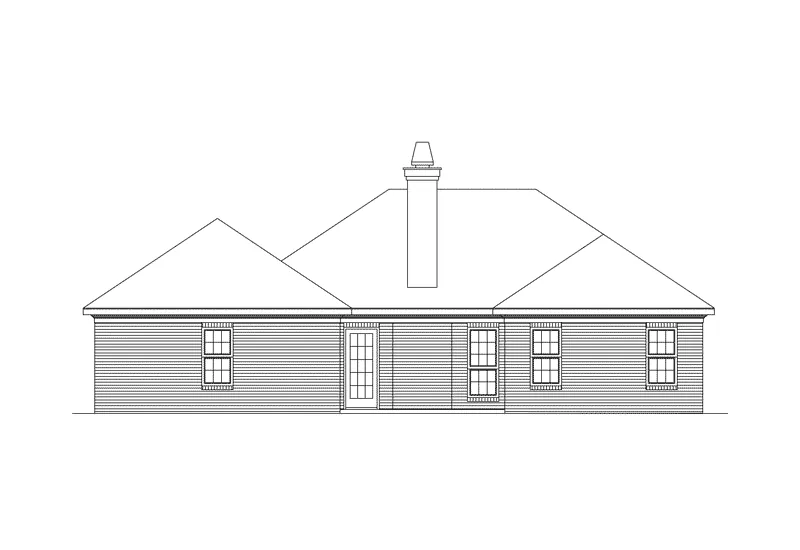 Traditional House Plan Rear Elevation - Wilson Stucco Sunbelt Home 023D-0019 - Shop House Plans and More